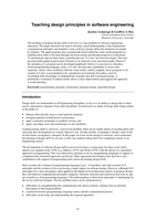 Teaching design principles in software engineering