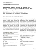 Surface antigen profiles of leukocytes and melanoma cells in lymph node metastases are associated with survival in AJCC stage III melanoma patients