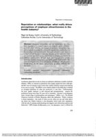 Reputation or relationships: What really drives perceptions of employer attractiveness in the health industry?