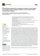 Bread wheat productivity in response to Humic acid supply and supplementary irrigation mode in three northwestern coastal sites of Egypt