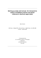 Getting up close and textual: an interpretive study of feedback practice and social relations in doctoral supervision