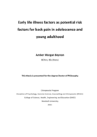 Early life illness factors as potential risk factors for back pain in adolescence and young adulthood