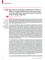 Measuring universal health coverage based on an index of effective coverage of health services in 204 countries and territories, 1990–2019: A systematic analysis for the Global Burden of Disease Study 2019