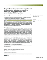 Complete genome sequences of Trifolium spp. inoculant strains rhizobium leguminosarum sv. trifolii TA1 and CC275e: Resources for genomic study of the Rhizobium-Trifolium symbiosis