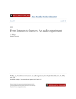 From listeners to learners: An audio experiment