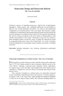 Democratic design and democratic reform: the case of Australia