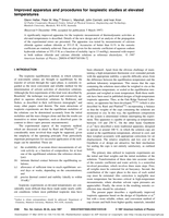 Improved apparatus and procedures for isopiestic studies at elevated temperatures