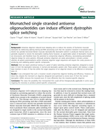 Mismatched single stranded antisense oligonucleotides can induce efficient dystrophin splice switching