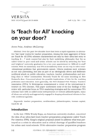 Is 'Teach for All' knocking on your door?
