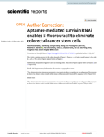 Author Correction: Aptamer-mediated survivin RNAi enables 5-fluorouracil to eliminate colorectal cancer stem cells