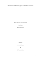 Determinants of throwing speed in elite male cricketers