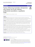 Factors influencing Australian chiropractors who choose not to join national professional associations: A qualitative study