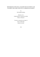 From beliefs to practice: An examination of students' and teachers' views about effective classroom management