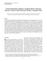 A novel morpholino oligomer targeting ISS-N1 improves rescue of severe spinal muscular atrophy transgenic mice