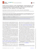 Draft genome sequence of the Nonpathogenic, thermotolerant, and exopolysaccharide-producing Bacillus anthracis Strain PFAB2 from Panifala hot water spring in West Bengal, India
