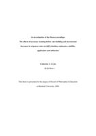 An investigation of the fluency paradigm: the effects of accuracy training before rate-building and incremental increases in response rates on skill retention, endurance, stability, application and adduction