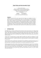 Solar policy and the innovation cycle