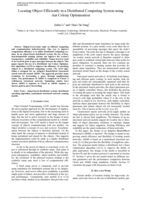 Locating object efficiently in a distributed computing system using ant colony optimisation