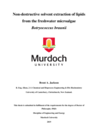 Non-destructive solvent extraction of lipids from the freshwater microalgae Botryococcus braunii