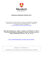 Towards sustainability assessment follow-up
