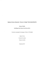 Intimate partner homicide: Themes in Judges' sentencing remarks