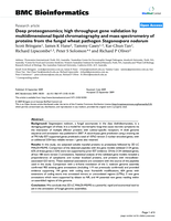 Deep proteogenomics; high throughput gene validation by multidimensional liquid chromatography and mass spectrometry of proteins from the fungal wheat pathogen Stagonospora nodorum