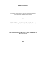Performance measurement of Australian geoscientific  minerals researchers in the changing funding regimes