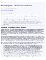 Representing critical reflections in teacher education