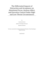 The differential impacts of distraction and acceptance on attentional focus, anxious affect, and executive control under high- and lo-threat circumstances