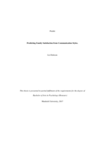 Predicting family satisfaction from communication styles.