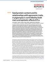 Seed protein content and its relationships with agronomic traits in pigeonpea is controlled by both main and epistatic effects QTLs