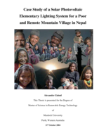 Case study of a solar photovoltaic elementary lightning system for a poor and remote mountain village in Nepal