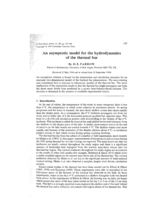 An asymptotic model for the hydrodynamics of the thermal bar