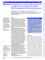 Dietary fibre to reduce colon cancer risk in Alaska Native people: the Alaska FIRST randomised clinical trial protocol