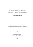 An investigation of routes towards naturally occurring naphthopyrans