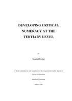 Developing critical numeracy at the tertiary level