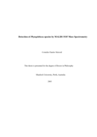 Detection of Phytophthora species by MALDI-TOF mass spectrometry
