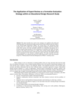 The application of expert review as a formative evaluation strategy within an educational design research study