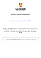 Factors influencing the widespread adoption of E-learning in tertiary education