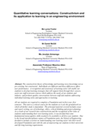 Quantitative learning conversations: Constructivism and its application to learning in an engineering environment