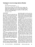 Techniques for very low energy electron diffraction