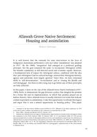 Allawah Grove Native Settlement: Housing and assimilation