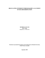 Regulating internet pornography as an issue of sex discrimination