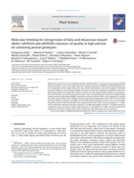 Molecular breeding for introgression of fatty acid desaturase mutant alleles ( ahFAD2A and ahFAD2B ) enhances oil quality in high and low oil containing peanut genotypes