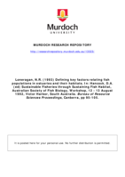 Defining key factors relating fish populations in estuaries and their habitats