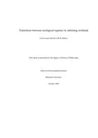 Transitions between ecological regimes in salinising wetlands