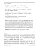 Genotypic variation in soil water use and root distribution and their implications for drought tolerance in chickpea