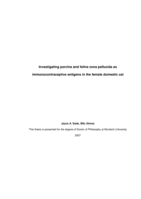 Investigating porcine and feline zona pellucida as immunocontraceptive antigens in the female domestic cat