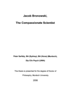 Jacob Bronowski, the compassionate scientist