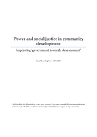 Power and social justice in community development: Improving 'government towards development'